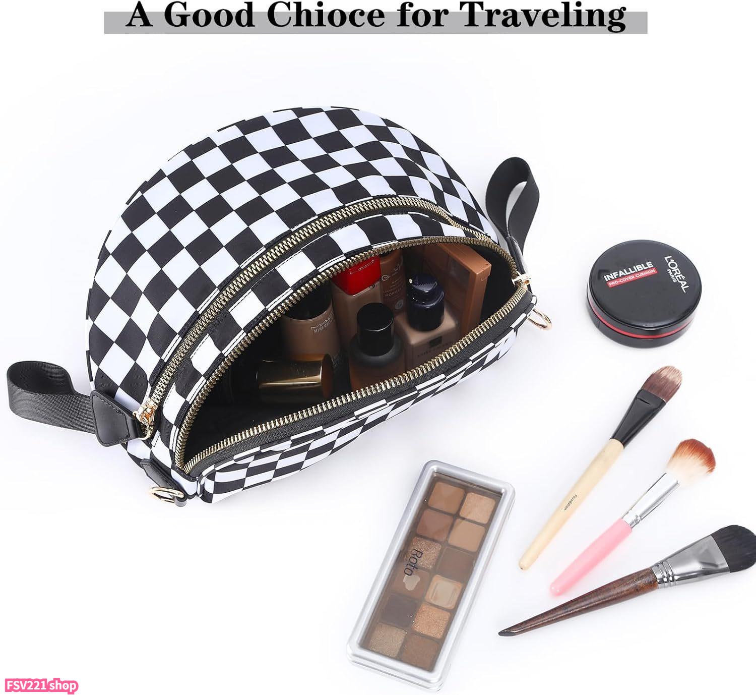 2026 Women Checkered Nylon Fanny Pack Y2K Trendy Crossbody Belt Bag Adjustable Strap Sling Purse Large Capacity Waist Pouch for Outdoor Festival