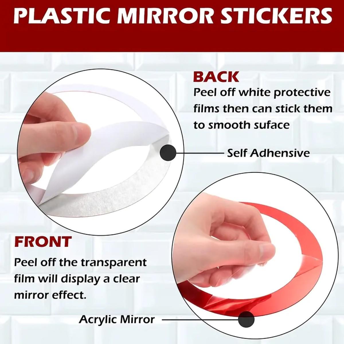 24-Piece Acrylic Circle Mirror Wall Stickers, Self-Adhesive Removable Dot Mirrors, Living Room Bedroom Decor, Easy to Install