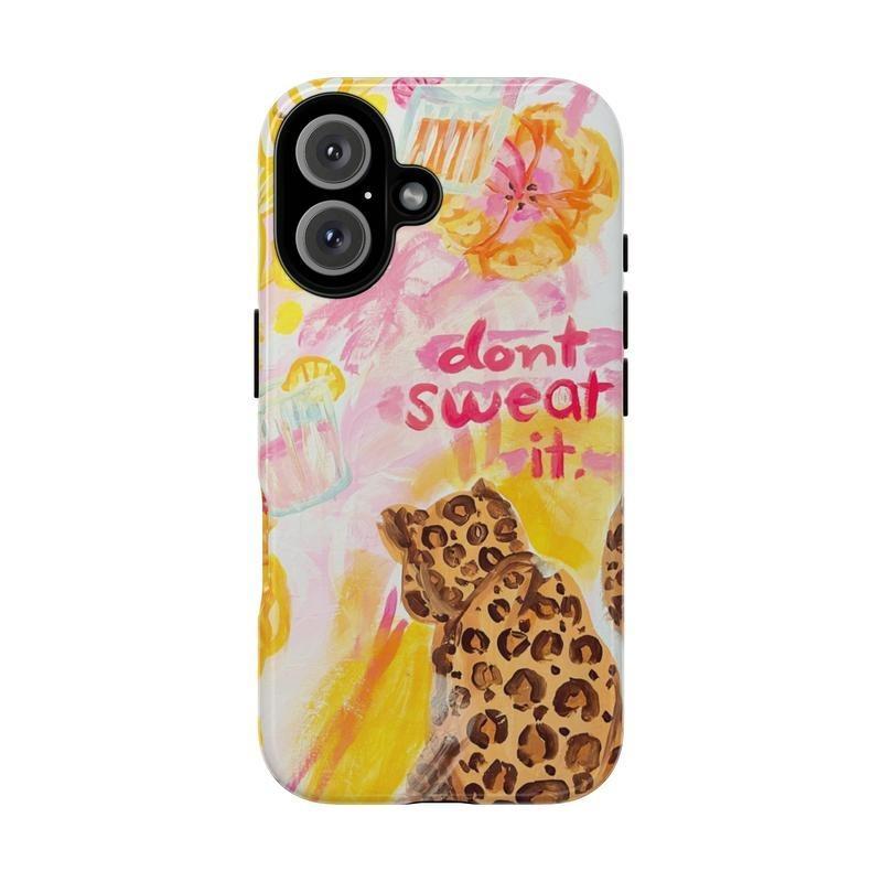 Shockproof Magnetic Phone case for iPhone 17 Air 16 Pro Max 15 14 13 12 Don't Sweat it Phone Case, Leopard, Gift for  fans, Aesthetic Vintage God Tough Phone Case, Flower, Wildfloral