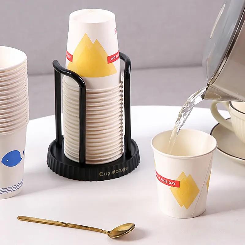 Disposable Paper Cup Holder Dispenser, Countertop Cup Storage Rack, Plastic Cup Organizer Stand, Coffee Shop, Office, Home, Water Cooler