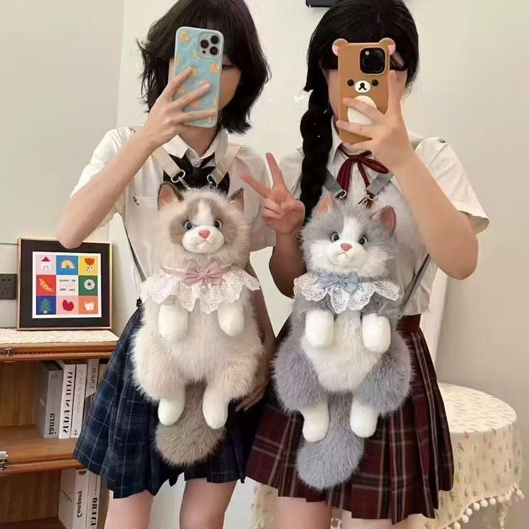 Realistic Cat Plush Toy, Cute Kitten Stuffed Animal, Soft Teddy Bear Doll, Perfect Gift for Kids Girls, Birthday Present