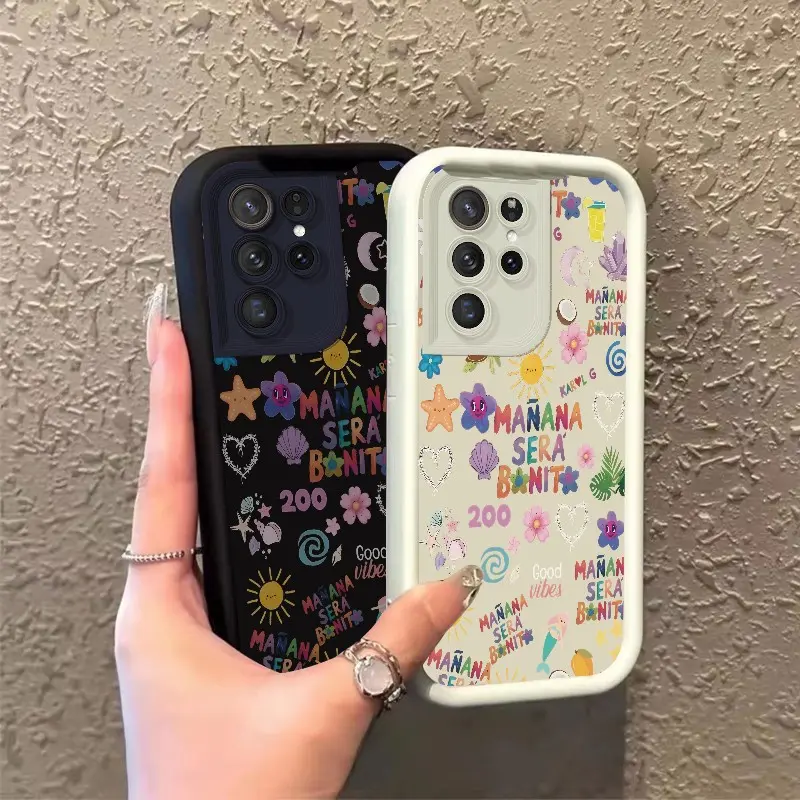 Phone case for Samsung GALAXY S21ULTRA Karol G Mañana Será Bonit Tropical Case Celestial Eye Layered Phone Case Full cover protection Enhanced Peotection Shockproof TPU ROOJTN235