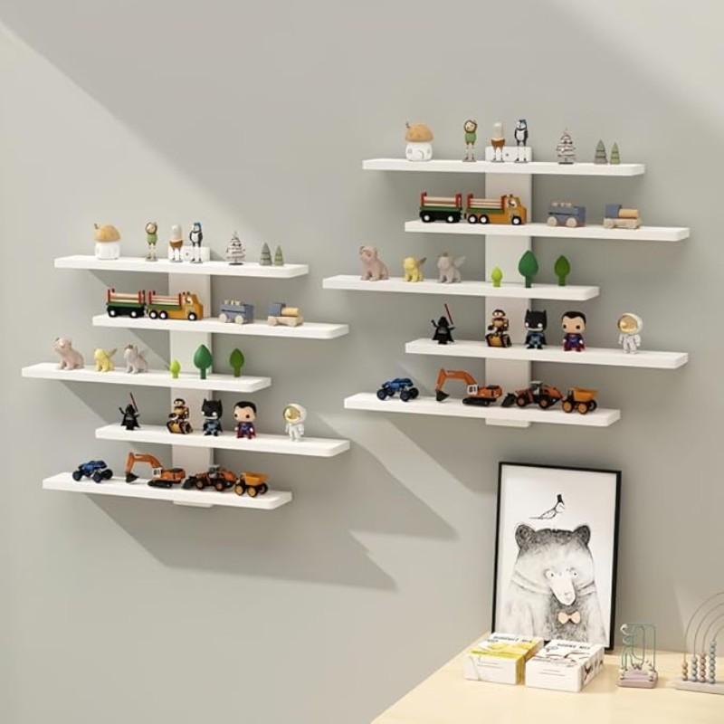 Five-Tier Floating Wall Mount Display Rack, Anime Figure Doll Plant Statue Wall Mountable Storage Shelf, Decorative Bedroom Living Room Study Kids' Room Decor, Wall Mounted Shelf, Decoration
