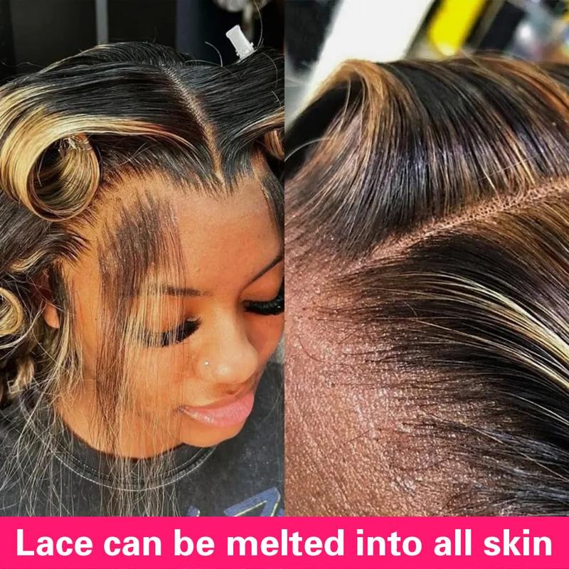 QUANDIAN Balayage Highlight Deep Wave Lace Front Wigs Human Hair FB/27 180% Density 13x4 HD Lace Frontal Wigs Human Hair Pre Plucked Ombre Lace Wig QUANDIAN Balayage Highlight Deep Wave Lace Front Wigs Human Hair FB/27 180% Density 13x4 HD Lace Frontal Wigs Human Hair Pre Plucked Ombre Lace Wig