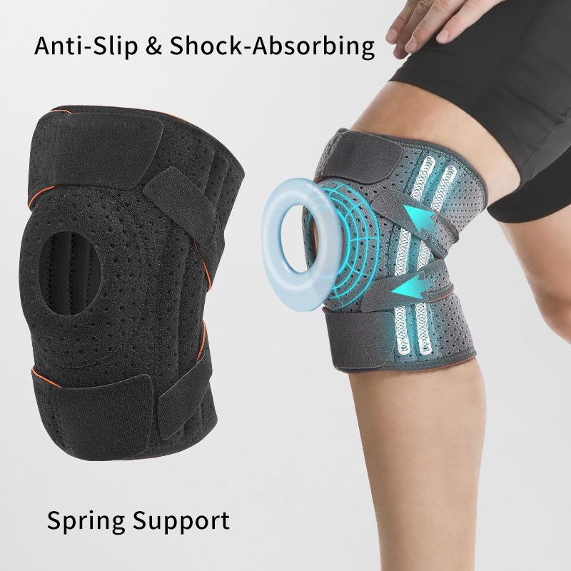 Knee brace for knee pain relief, compression knee support with breathable mesh, adjustable knee bandage with side stabilizers, extra soft bandage for sports, running, meniscus tear, ACL, arthritis relief
