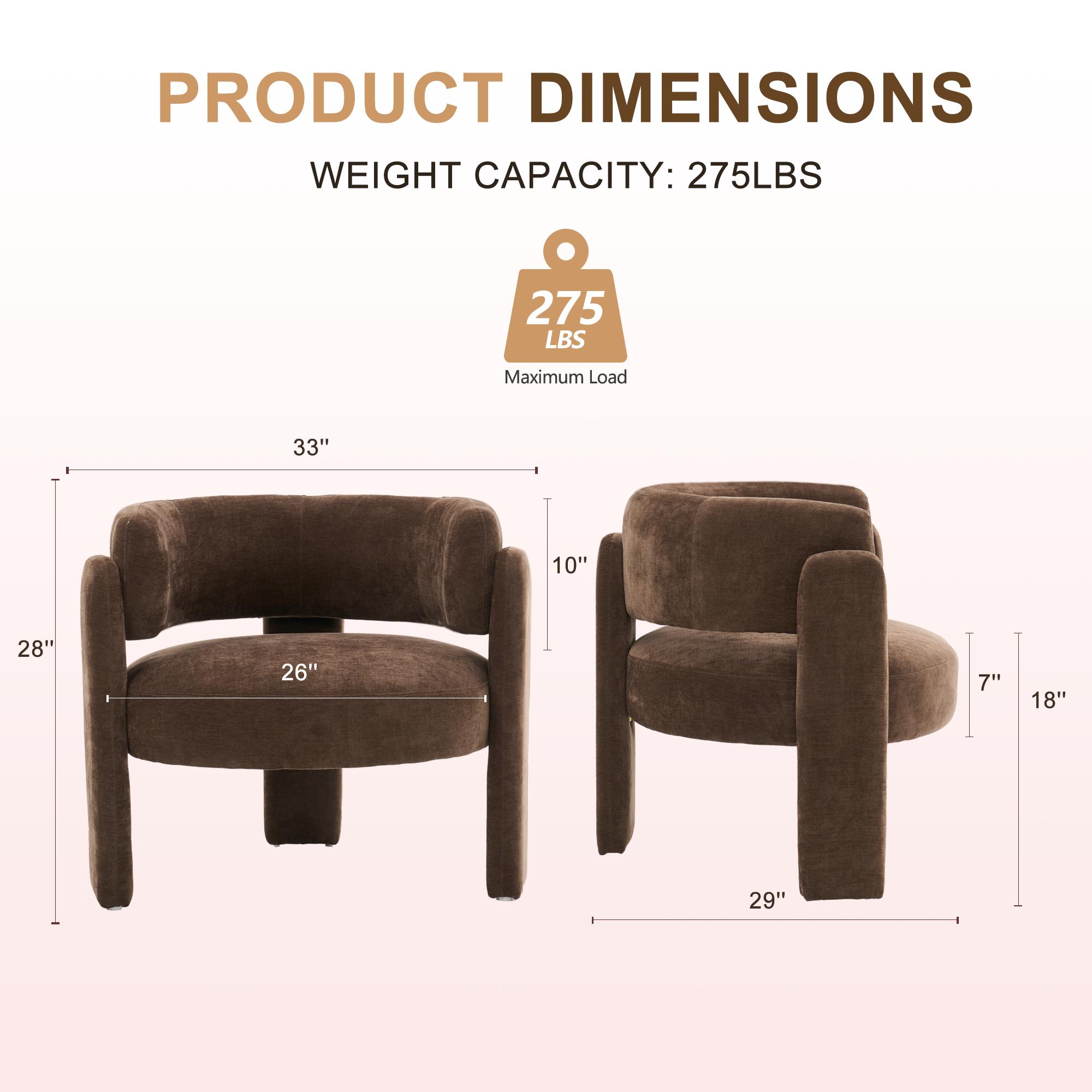 RIMIKING,Premium Barrel Accent Chair with Ergonomic Armrests, Plush Foam Padding, Sturdy Construction, Wrapped Back Detail, Easy-Unpack Design