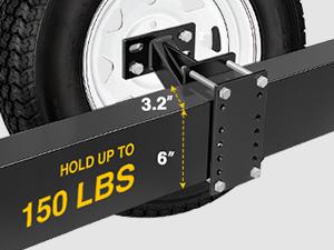 Nilight Spare Tire Carrier Trailer Spare Tire Mount Boat Trailer Carrier Bracket Utility Trailer Accessories Fits 4 & 5 & 6 Lugs Trailer Wheels on 4" 4.5'' 4.75'' 5'' and 5.5'' Bolt Patterns 150 Lbs