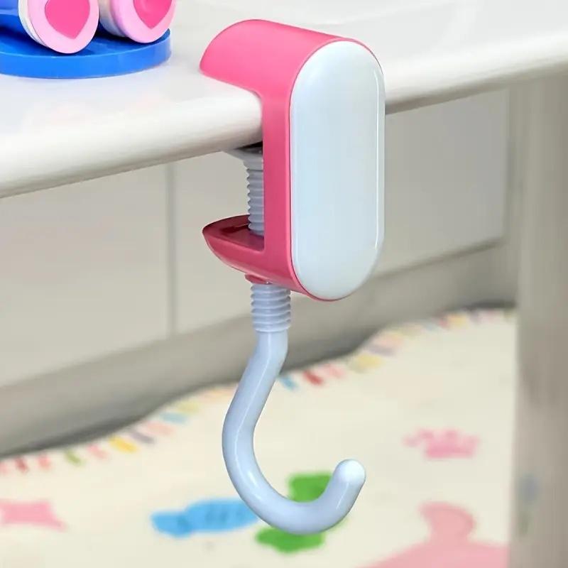 Adjustable Bag Hook with Screw Nuts, Durable Material, Suitable for Different Thicknesses, Desk, Backpack, Water Bottle, Key Holder, Multiple Colors, Home Organizer Hook