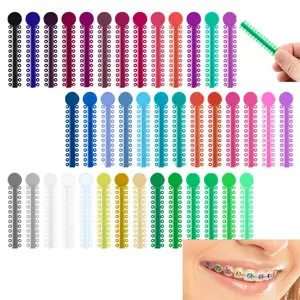 1040 Pcs Multi-Color Orthodontic Ligature Ties, Elastomeric O-Rings Braces Rubber Bands, Assorted Dental Ligature Elastic Rubber Ties for Braces Brackets Orthodontic Treatment