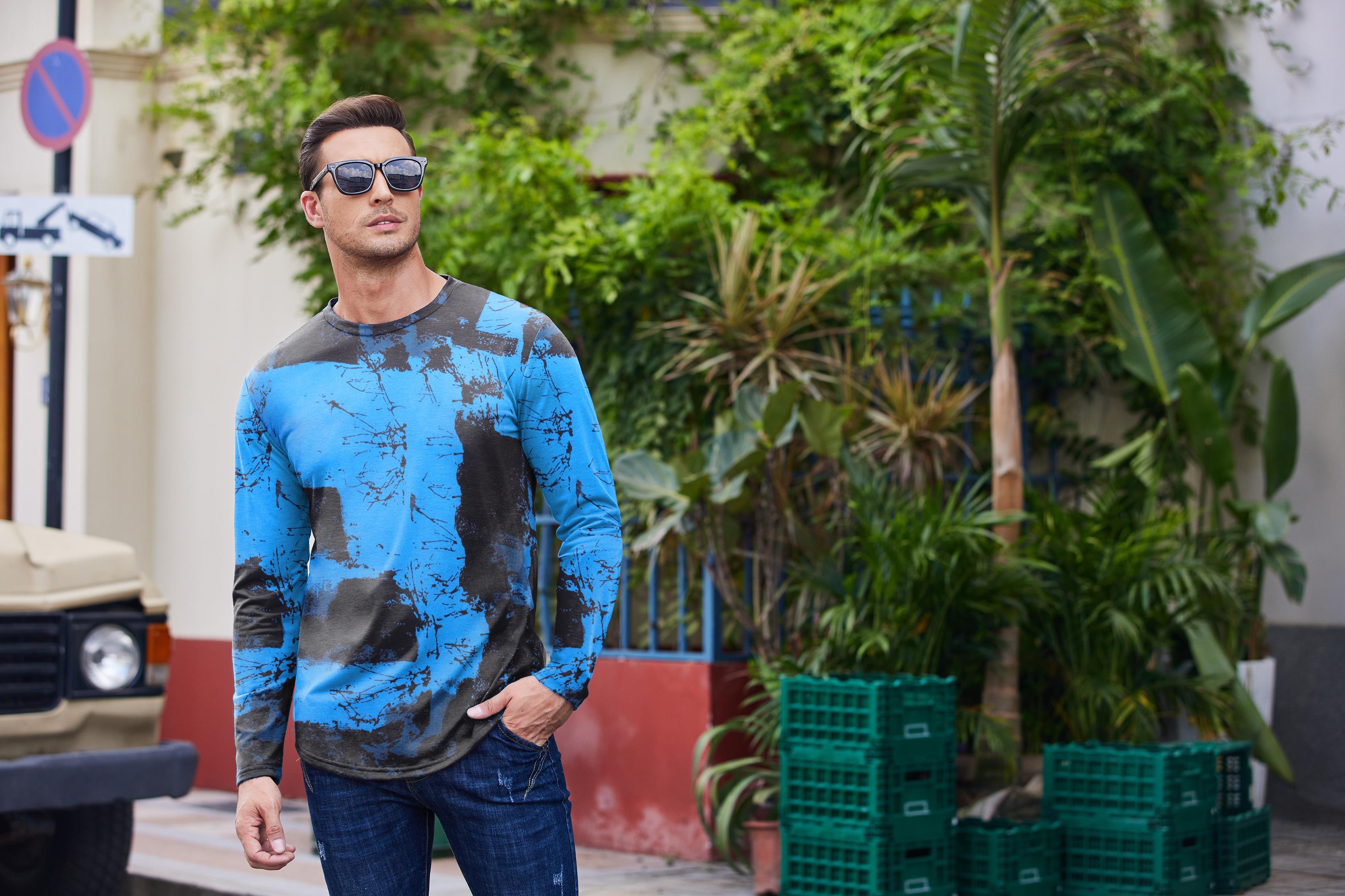 COOFANDY Men 2 Pack Muscle Fitted T Shirt Gym Workout Athletic Long Sleeves Tee