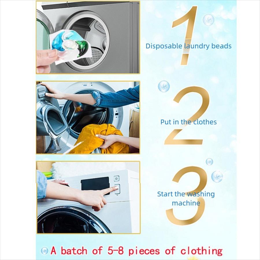 5-in-1 Blue Ocean Laundry Pods, 30 Pods/Box, 80 Pods/Bucket, Net Weight 12g per pod, Softens and prot clothes and colors, Powerful stain removal, Antibacterial and anti-mite, Cleans and leaves fragrance, Laundry Tools and Accessories