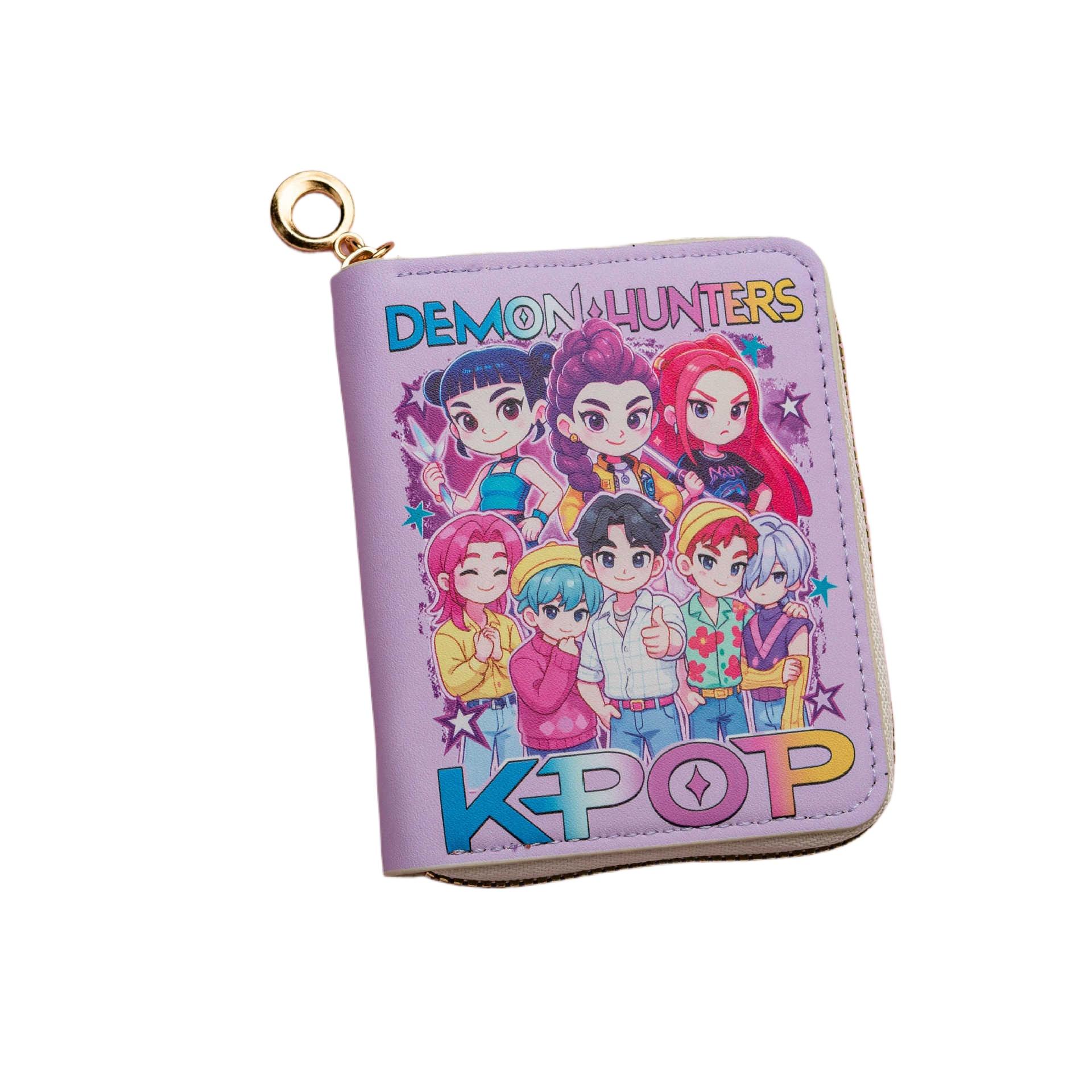 Cute and Whimsical Cross-Border Customised Short Women’s Cartoon Wallet: Demon Hunter Girls’ Cute Student Coin Purse and Children’s Handbag