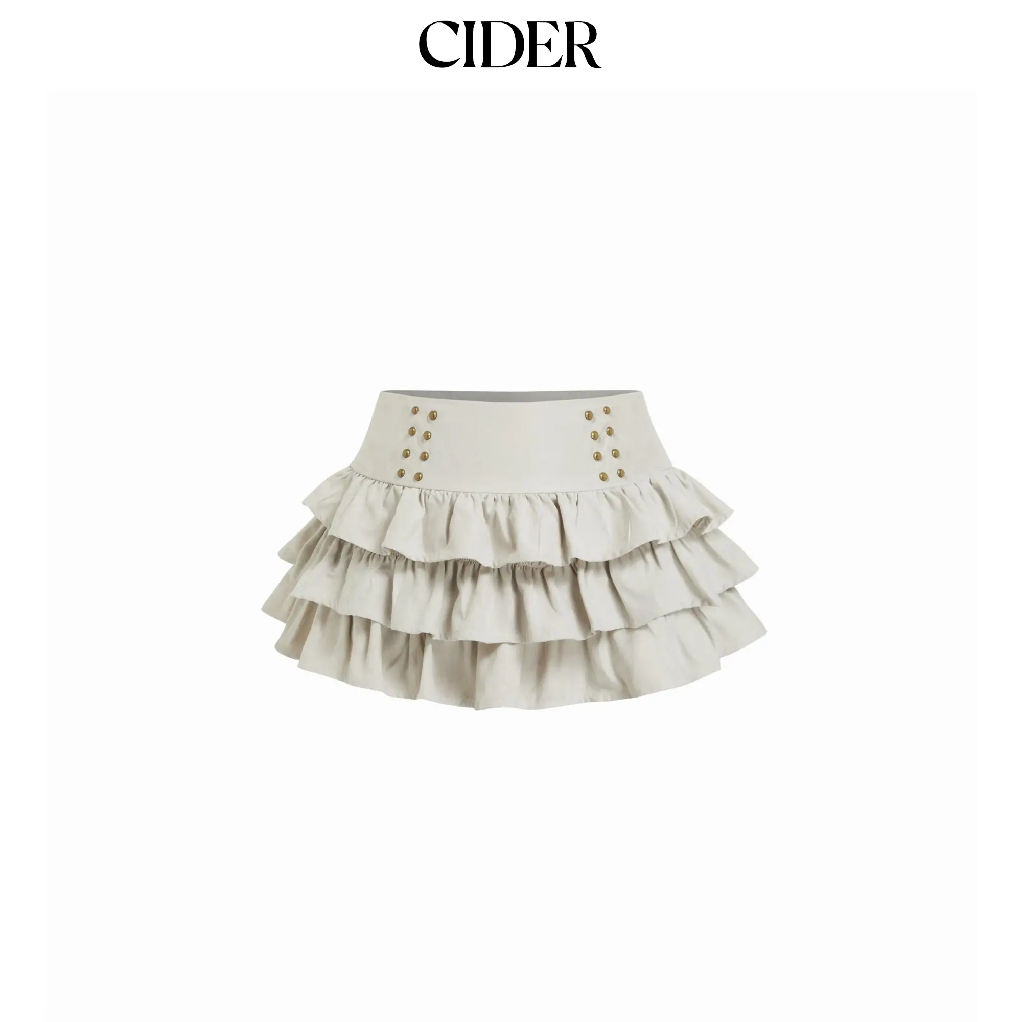 Cider Low Rise Drawstring Layered Mini Skirt