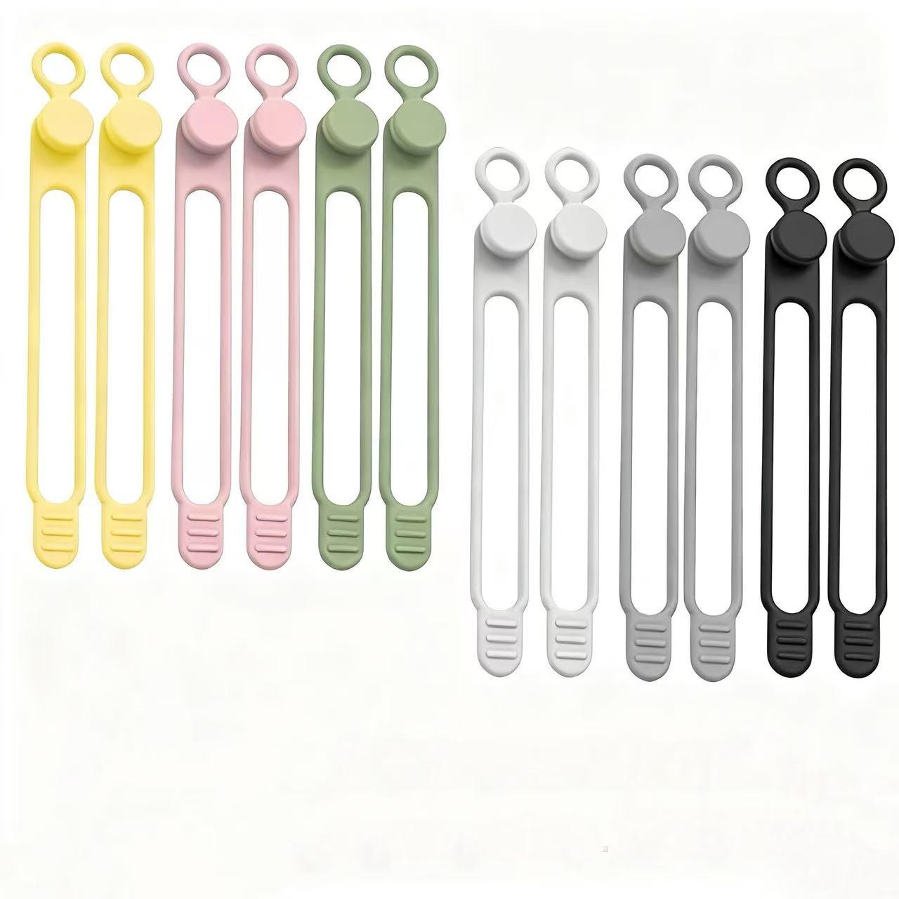 6/12pcs Silicone Cable Organizers, Reusable Elastic Cable Wrap, Data Cable Organizer & Cord Management Straps, 2026 Upgrade Silicone Cable Ties Reusable Cable Management Organizers