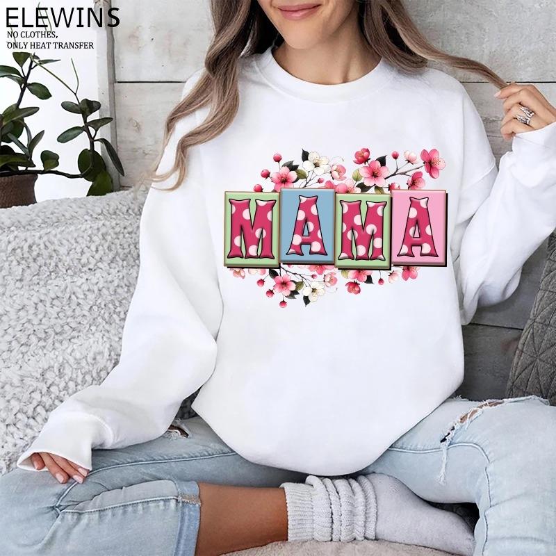 6 Pieces Mother's Day Plant Hot Stamping DTF Transfer Transparent Washable Transfer Paper for T - shirts Hoodies Jeans Backpacks Pillows Suitable for Men Women Machine Washable