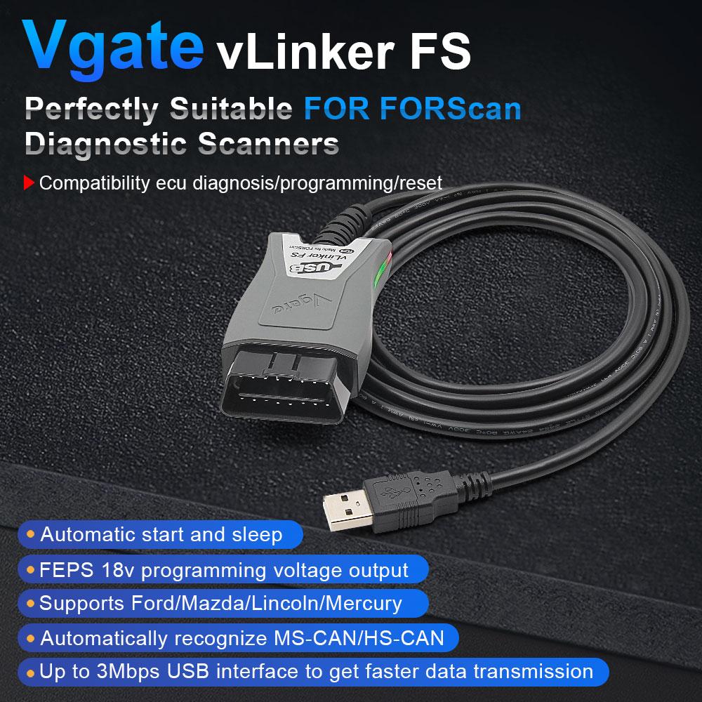 Vgate vLinker FS USB OBD2 Scanner Adapter, Car Diagnostic Scanner ...