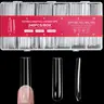 240pcs Transparent Super Long Square Press-On Nails, XXXLl Full Coverage False Tips, 12 Sizes, Nail Tips Art Salon Home DIY, Includes Box, Clear Nails