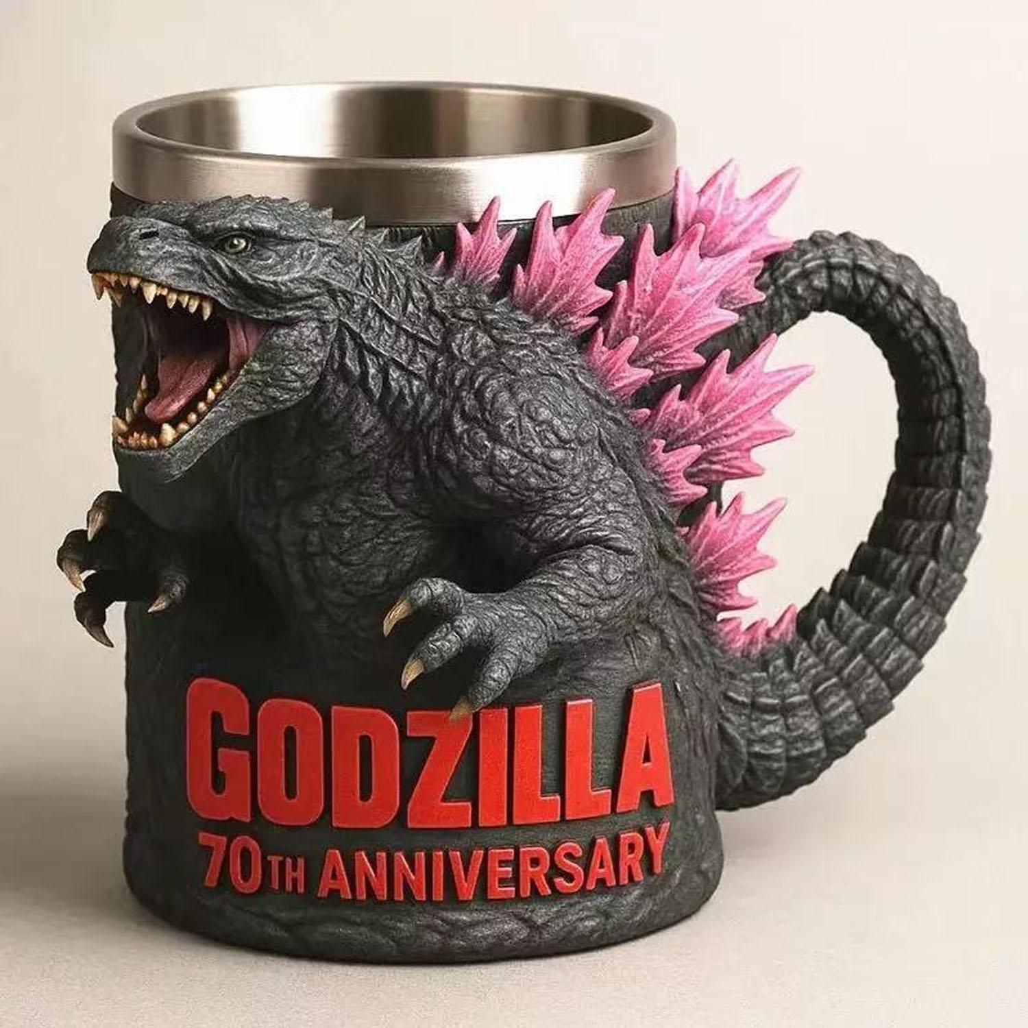 Godzilla 70th Anniversary Resin Mug, Limited Edition Collectible Drinkware, Durable & Stylish Design, Perfect Gift Idea
