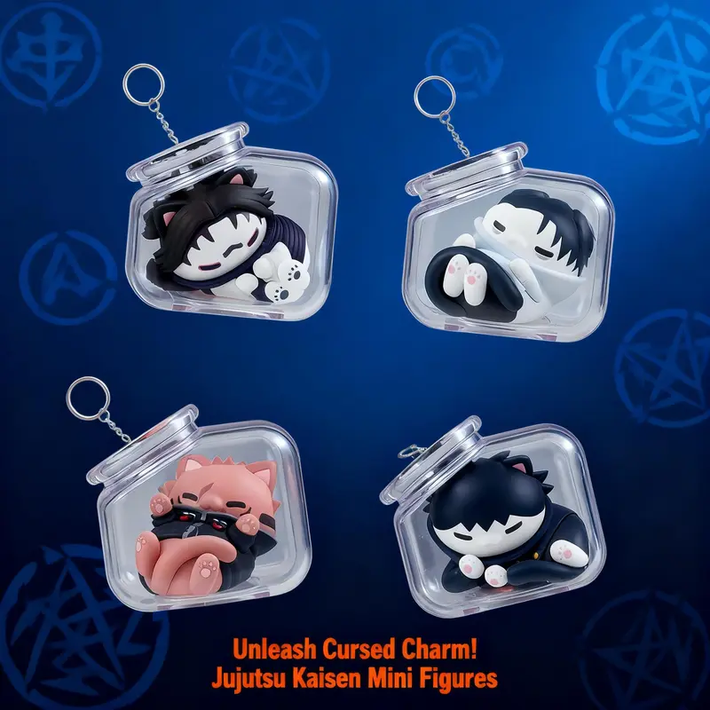 Jujutsu Kaisen Keychain Bottle Cat Series Gojo & Yuji PVC 6cm - TikTok Shop