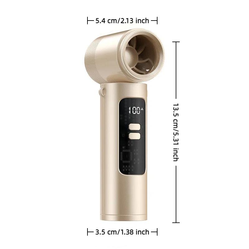 2026 New High-Speed Mini Handheld Fan, 90° Adjustable, Type-C Charging, Digital Display, Portable Neck Fan, Outdoor Travel Cooling Tool