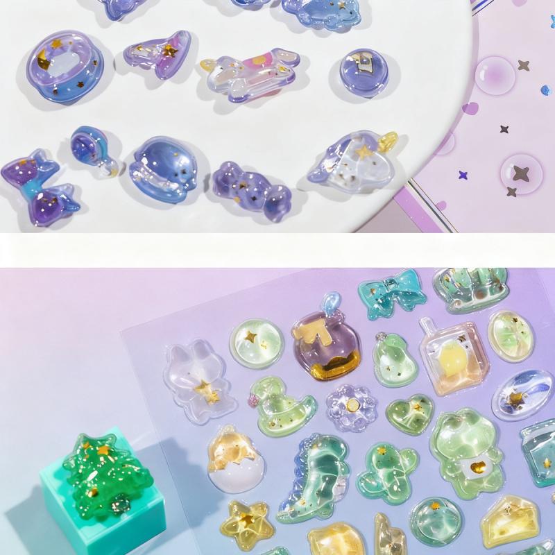 1PC Fresh Purple and Pink 3D Cute Animal Sticker Series, featuring a fresh and sweet style, suitable for laptops, water bottles, notebooks, cars, luggage, gift wrapping, party decorations, vinyl stickers, school supplies, and back-to-school supplies.