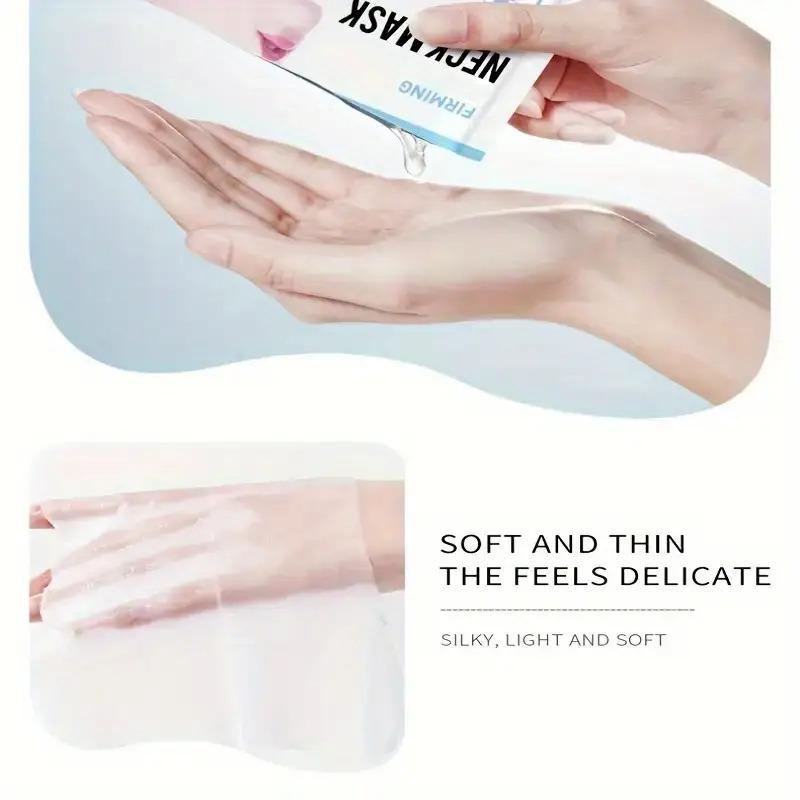 10pcs Sadoer Neck Masks with Glycerin & Hyaluronic Acid - Moisturizing Neck Care Sleek Packaging, Ideal Gift for Office Workers & Tech Users, Neck Mask for Face, Light Beige Hydration, Skincare Routine Hydrating Skincare, Skincare Enthusiasts,