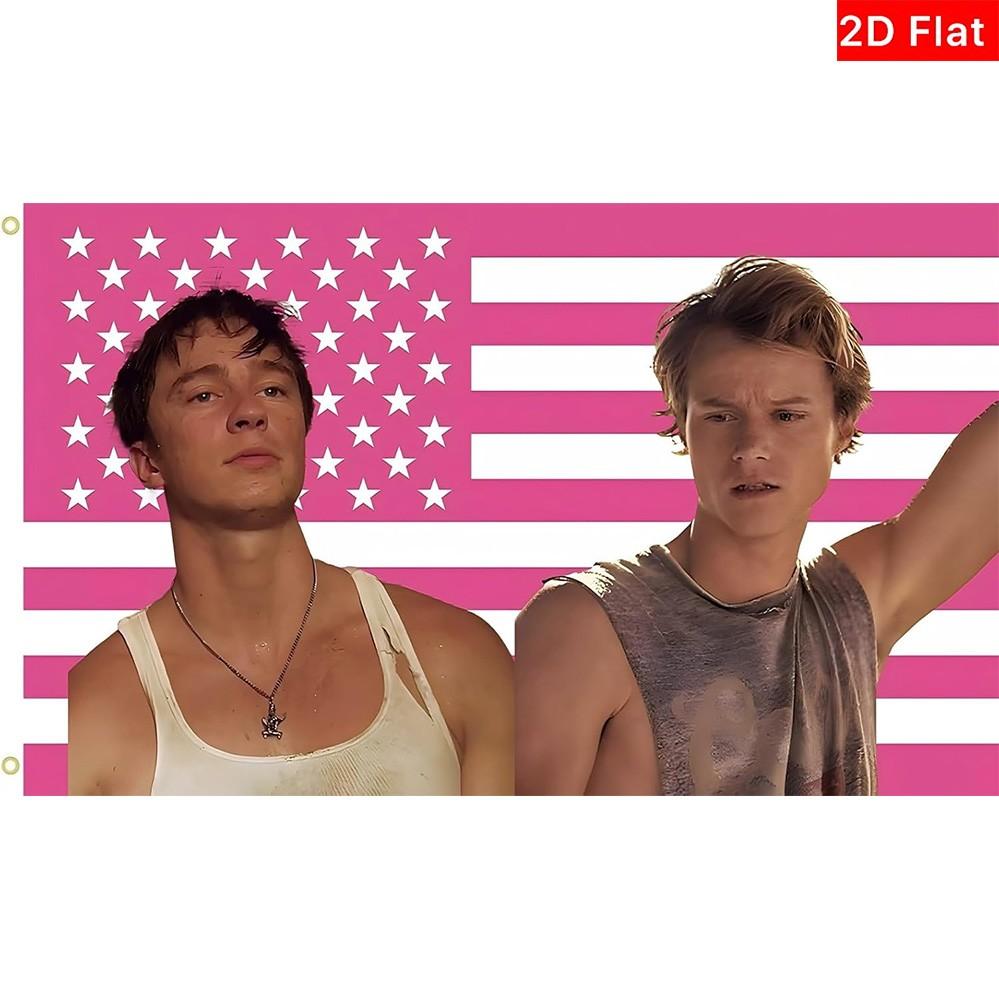 2D Flat Banner 1pc, Jj and Rafe Tapestry, Fun Outer Banks Flag, Polyester Banner, University Dorm Room Bedroom Outdoor Party Decor, No Power Needed