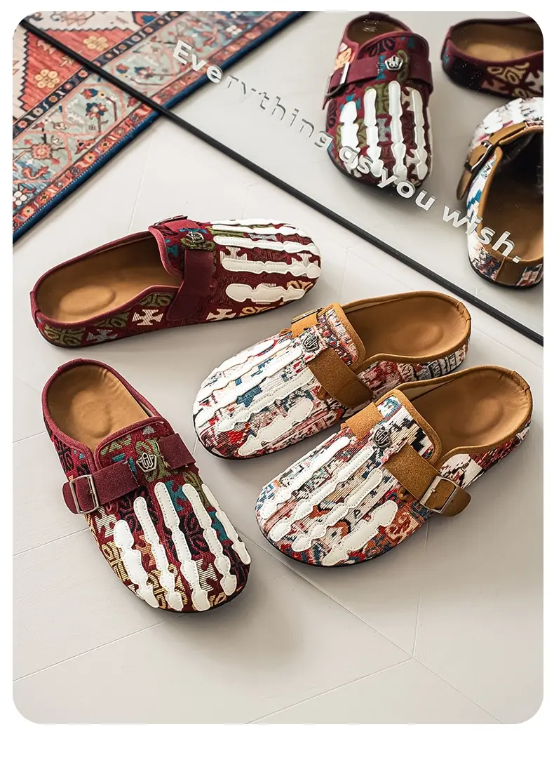 Men's Bohemian Print Mules, Mule Slides, Comfortable Slip-On Sandals, Adjustable Buckle, Soft Insole, Ideal for Daily Wear, Casual Footwear Men's Bohemian Print Mules, Mule Slides, Comfortable Slip-On Sandals, Adjustable Buckle, Soft Insole, Ideal for Daily Wear, Casual Footwear