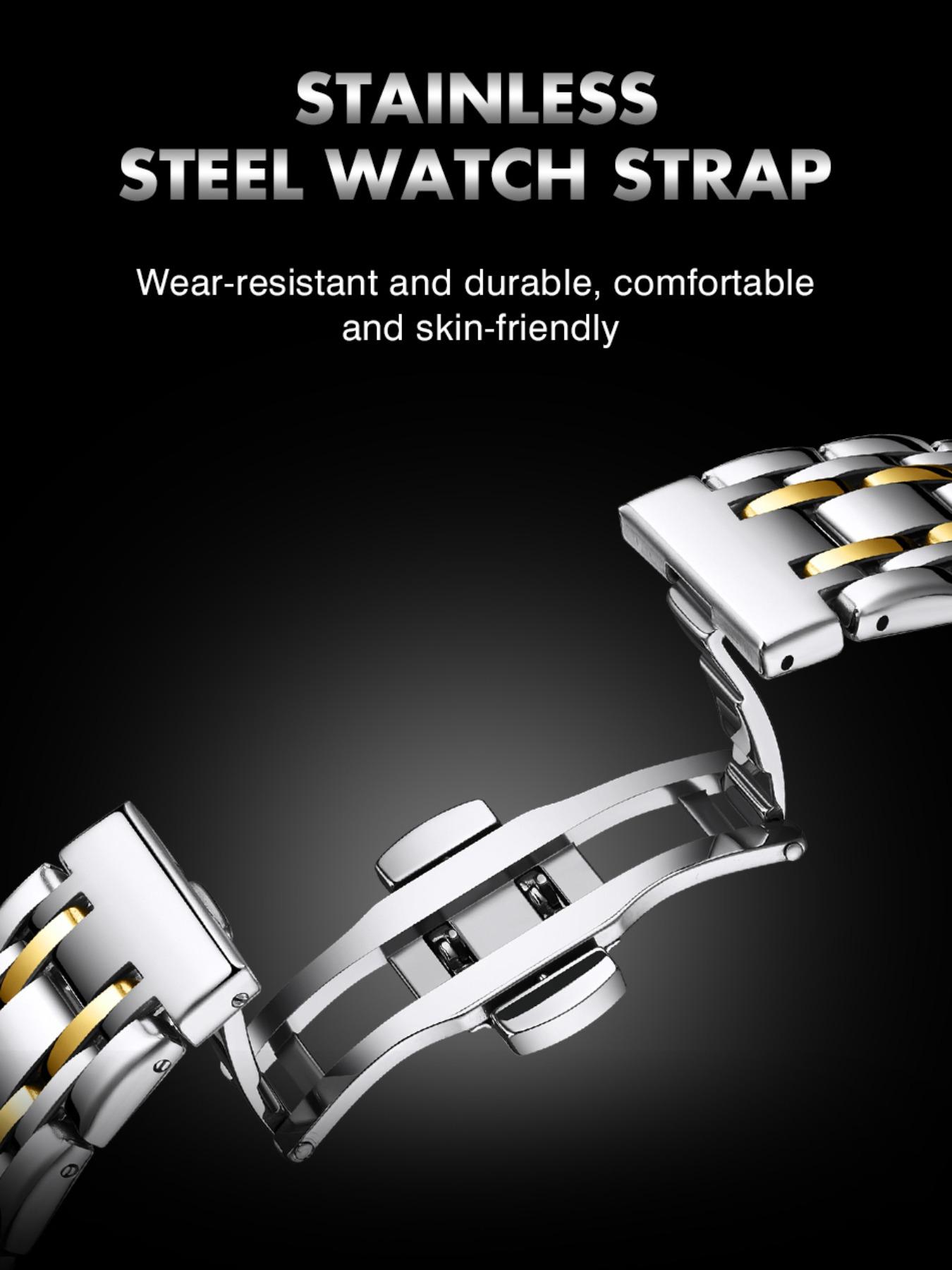 Paazomu Luxury Men's Watch, Waterproof Luminous Date, Stainless Steel Sport Fashion, Quartz Watch for Men, Stylish Male Clock