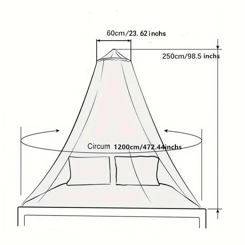 1pc Courtly Dome Mosquito Net, Indoor Twin Bed Ceiling Mosquito Net, Colorful No Installation, Summer Mosquito Screen Tent