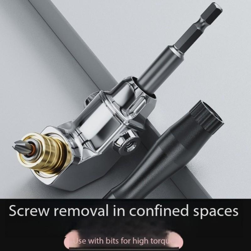 Right Angle Screwdriver, Multi-Purpose Hardware Tool Corner Adapter, 90 Degree 105 Degree Strong Magnetic Drill Bit Holder