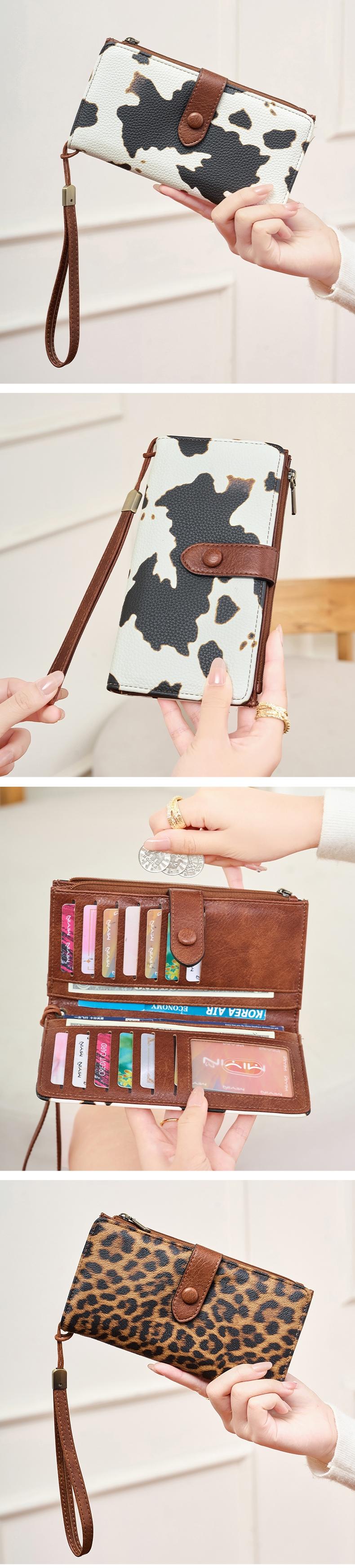 Women's RFID Blocking Wallet, Dual-Fold Zipper Coin Pouch, Wrist Strap, ID Window, Compact Durable Design, Fashion Accessory, Casual Trendy Wallet, RFID Blocking Purse