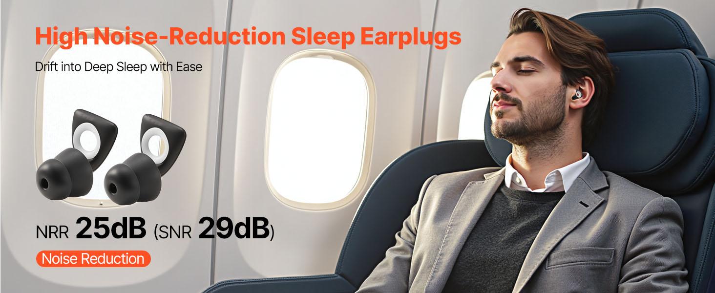 【Summerfinds】 VEVOR Ear Plugs for Sleeping Noise Cancelling, NRR 25 dB Reusable High Noise Reduction Earplugs, Flexible Silicone Soft Earplug with 12 Ear Tips in M/ L, for Sleeping, Working, Studying Travelingdealsforyoudays