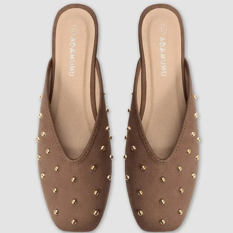 Women's New Fashion Comfortable Flat Shoes, Casual Mule Flats, Cute Footwear for Daily Wear, Ideal for Holidays and Summer, Stylish and Practical