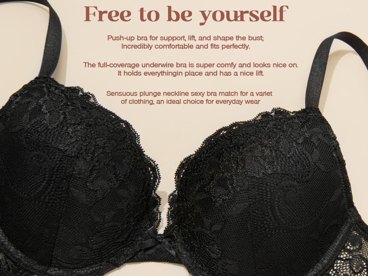 WingsLove Enchante Floral Lace T-shirt Bras Comfort Padded Supportive Full Coverage Underwire Bra for Womenswear SpringStatements