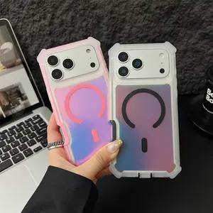 OREKROY Luxury Color-Changing Laser Magnetic Phone Case for iPhone 17 Pro Max 16 15 14 13 Pro Max, Strong MagSafe Compatible, Iridescent Rainbow Shine, Clear Shockproof Anti-Scratch Protective Cover #SummerVibes #SummerWins #DealsforYouDays