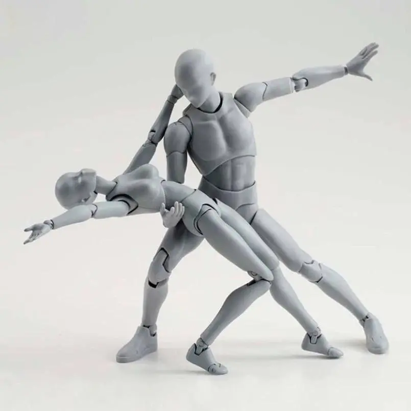 Action Figures Body Kun DX & Body-Chan DX PVC Figure Model Drawing for SHF S H Figuarts Draw Sketch Movable Toy Model Mannequin