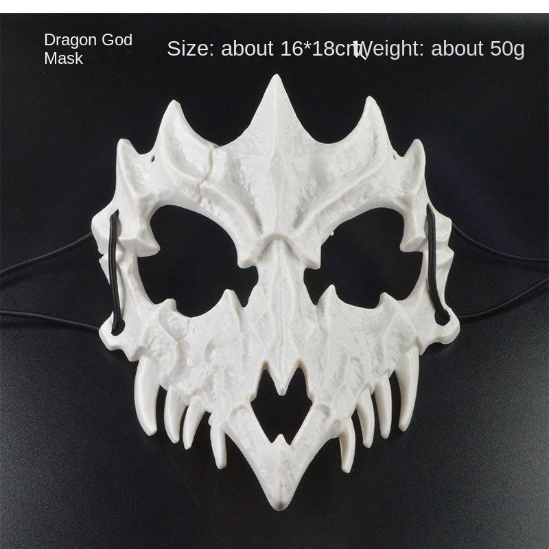 Halloween Mask Half-face Mask Cos Dragon God Fierce Tiger Night Fork Tengu Man Wolf Mask Performance Skull Masks
