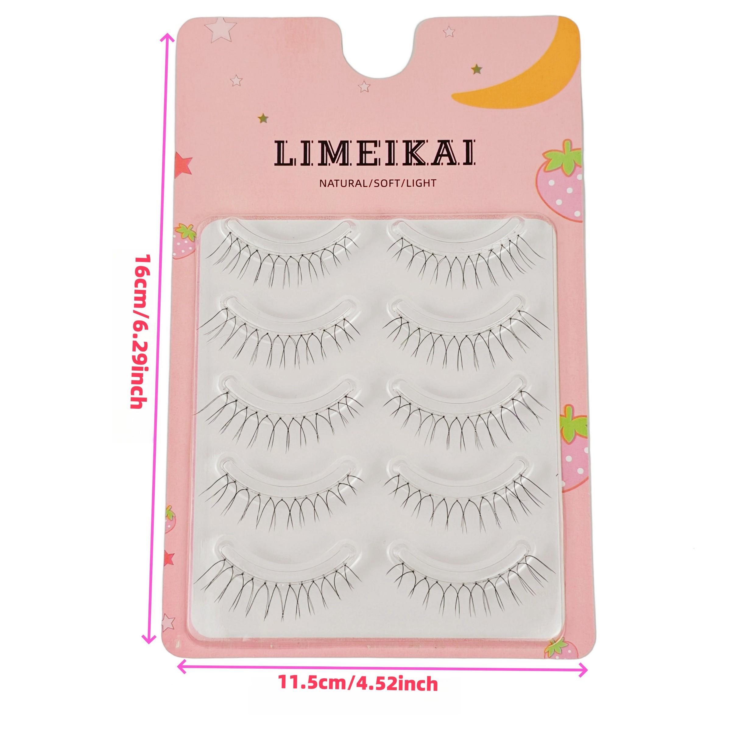 5 Pairs U-Shape 12 Columns Korean Thin False Lashes, Cosmetic, Transparent and Stunning Look, Lightweight Design for Natural Beauty Enhancement