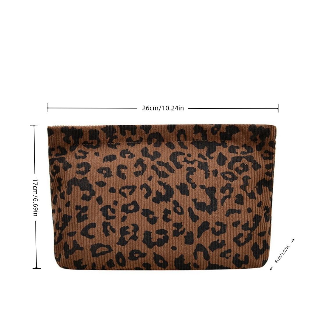 Large Capacity Leopard Print Makeup Bag, Gold Animal Pattern Cosmetic Storage, Makeup Storage Organizer, Durable Polyester Material, Ideal for Women, Teens, Travelers