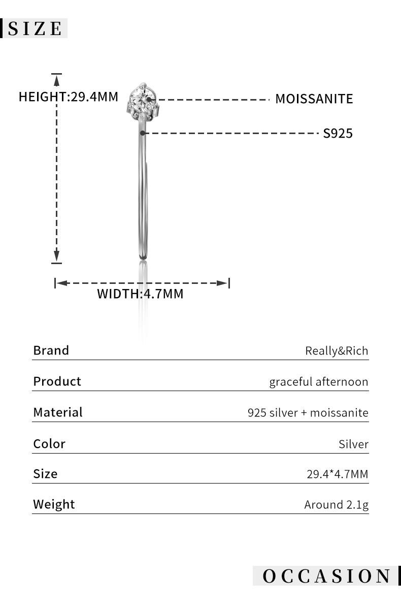 [Grace] Synthetic Moissanite Ear Hoops Gifts for Women Sparkling Wedding Gift, 925 Sterling Silver with 7 Layer 18K White Gold Plated Hypoallergenic Round D Color VVS1 Clarity Lab Create Diamond Earrings