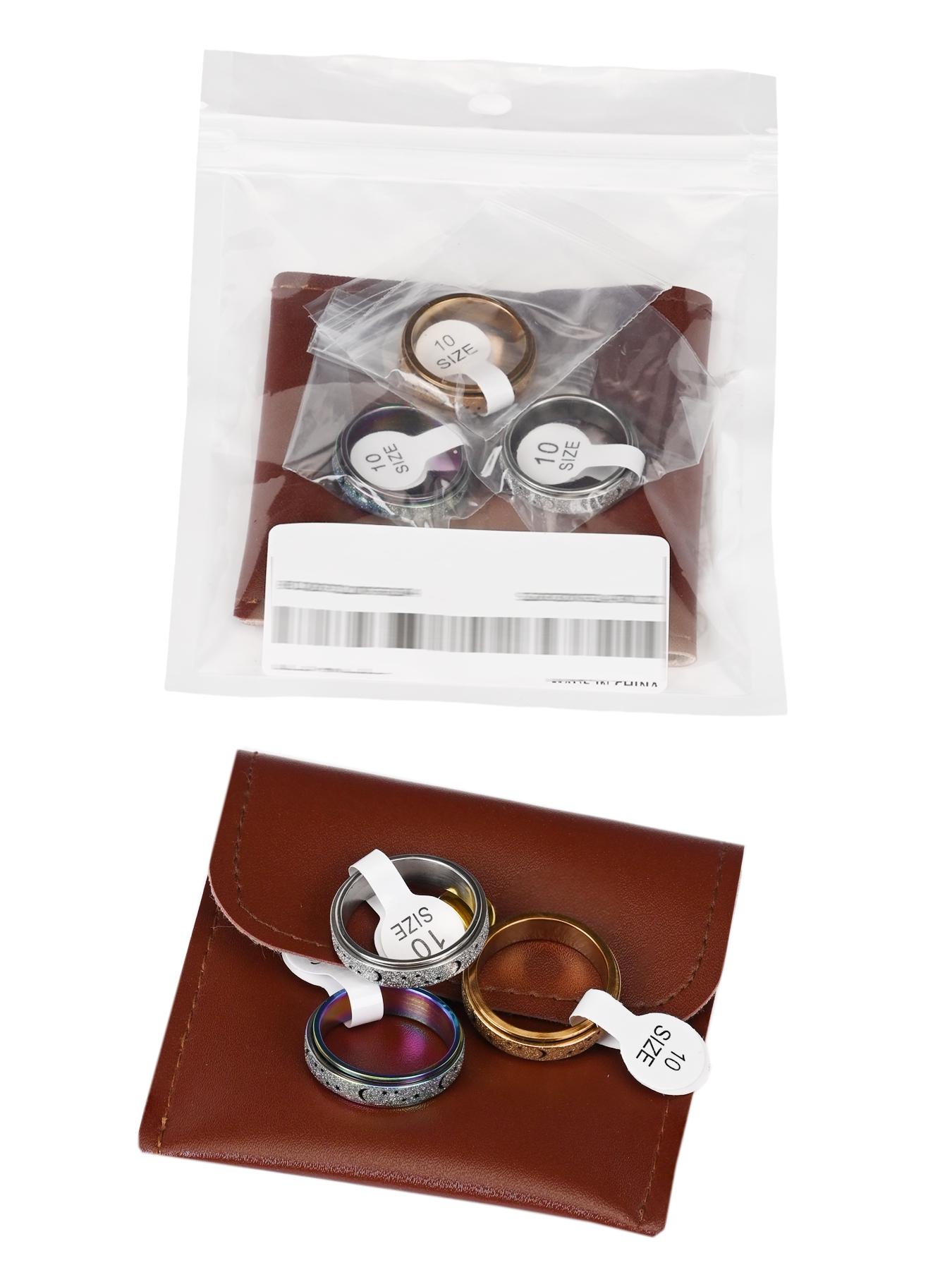 Xun Frosted Hollowed Unisex Stress Relief Anxiety Ring /6mm Stainless Steel Spinning Ring, A Great Stress Relief Item for Both Men and Women, Frosted Shiny Surface # Jewelry/Stainless Steel/Couples/Festivals/Parties/Ideal Gift