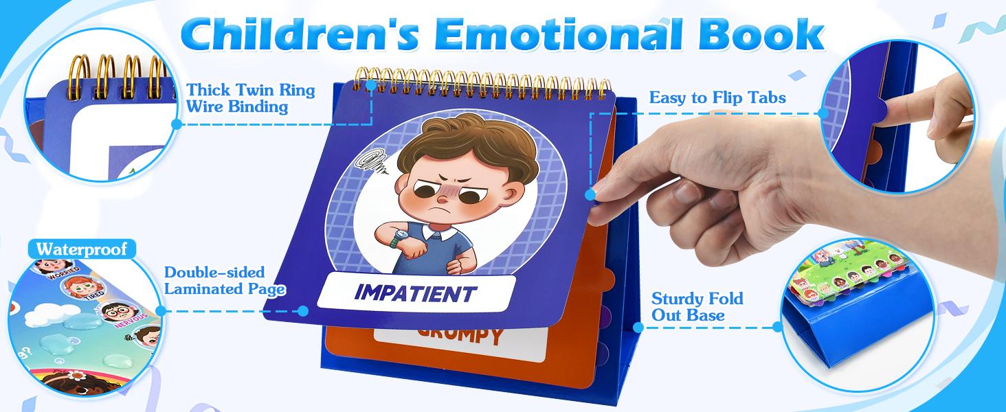 Feelings and Emotions Book for Young learners,22 Moods/Emotions,Understanding Emotions Toys,Social Emotional Flipbook,ADHD & Autism Learning Materials,Calm Down Corner Supplies,Suitable for teachers and parents Feelings and Emotions Book for Young learners,22 Moods/Emotions,Understanding Emotions Toys,Social Emotional Flipbook,ADHD & Autism Learning Materials,Calm Down Corner Supplies,Suitable for teachers and parents