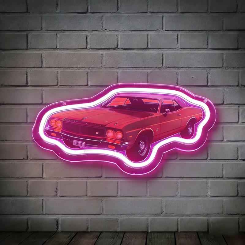Classic Car LED Neon Light Decor, Vintage Racing Style, Perfect for Car Enthusiasts' Garages, Showrooms, Living Rooms, Creative Decoration