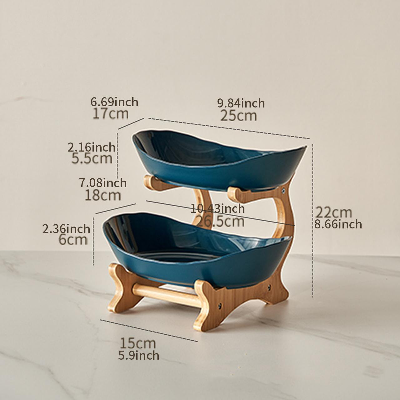 Colorful Fruit Basket Set with Wooden Stand, Plastic Bowls, Cake Stands, Biscuit Plates, Candy Buffet, Dessert Table Display, Perfect for Weddings & Parties