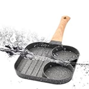 Nonstick Egg Frying Pan, Mini Nonstick Pan Divided Grill Frying Pan, Heat Resistant Handle 3 Section Skillet Mini Pancake Pan, Cooking Pan for Breakfast, Egg, Bacon and Burgers, 7.3 in Nonstick Egg Frying Pan, Mini Nonstick Pan Divided Grill Frying Pan, Heat Resistant Handle 3 Section Skillet Mini Pancake Pan, Cooking Pan for Breakfast, Egg, Bacon and Burgers, 7.3 in