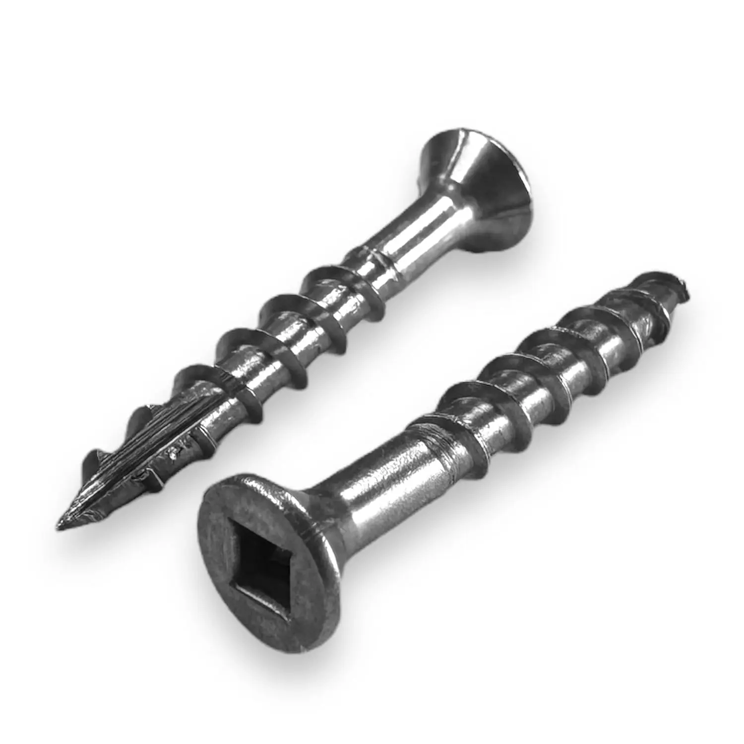 #8 x 1-1/4" Stainless Steel Fence & Deck Screws, 100 Pack | Square Drive Type 17, Bugle , Coarse Threads,  Points,  Resistant for Outdoor Use (209)