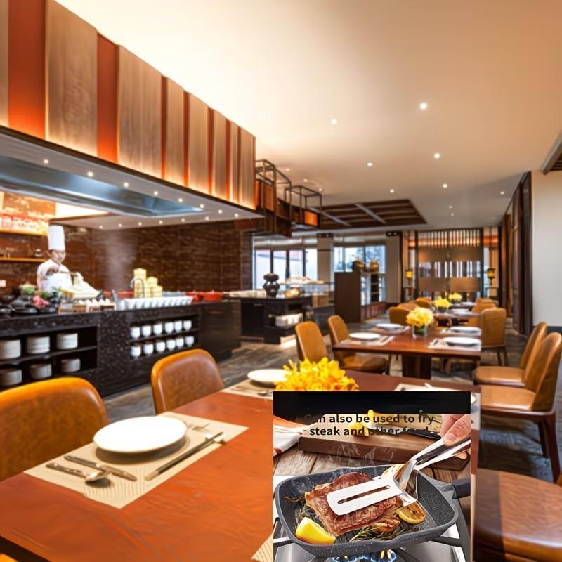 1 Pc Stainless Steel Fish Spatula Scraper Set Non-Stick Coating Food Safe Material Durable Rustproof Easy Clean Home Kitchen Cooking Multi-Purpose Tool