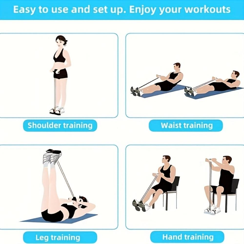 Multifunction Pedal Resistance Band, Elastic Pull Rope Fitness, Full-Body Workout at Home Gym, Exercise Sit-up, Yoga, Abdominal Training
