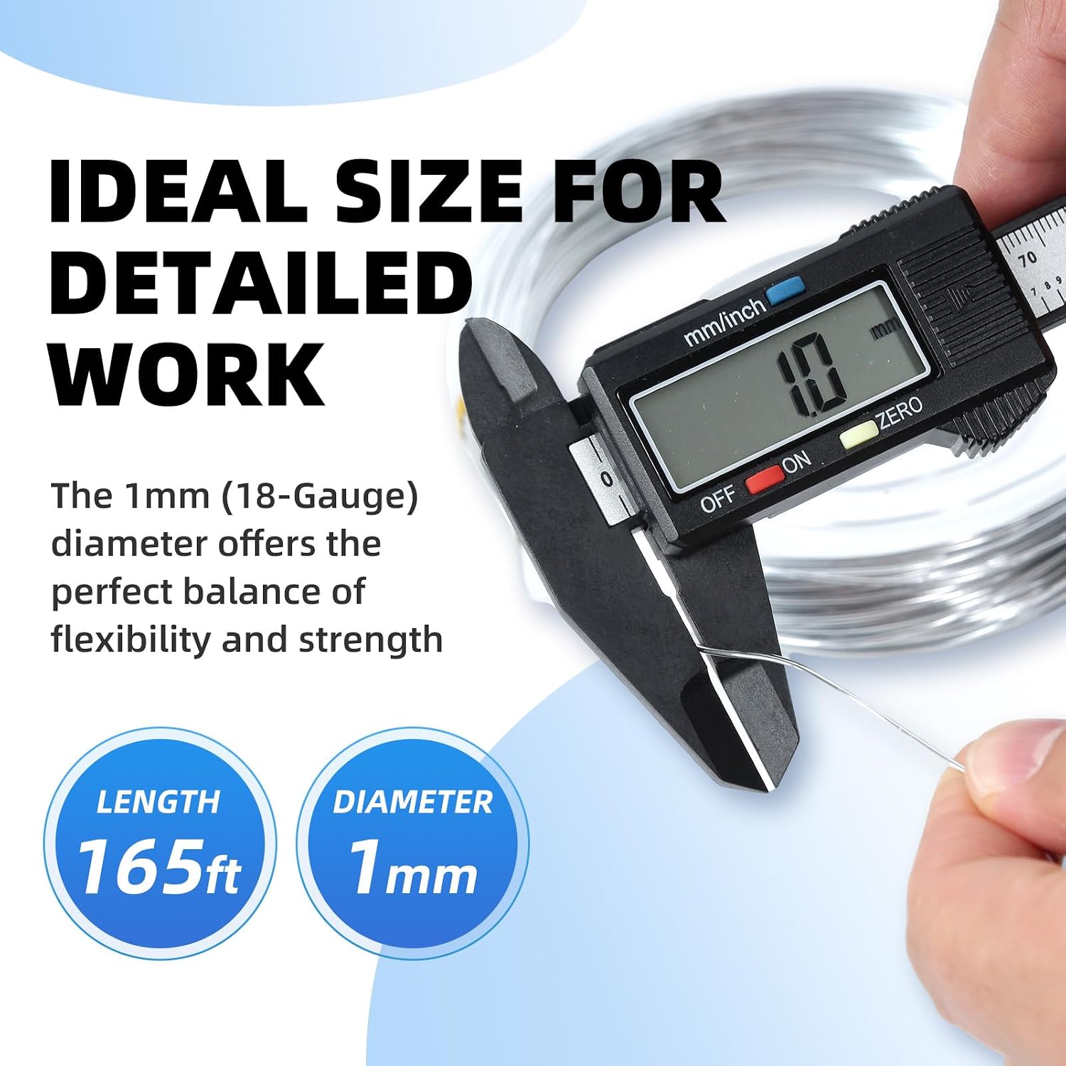 Bendable Craft Wire - 1mm 18 Gauge (50m / 165ft) Spool, Floral Wire for Artificial , Making Wire for Beading & Wire Wrapping - Bendable Craft Wire - 1mm 18 Gauge (50m / 165ft) Spool, Floral Wire for Artificial , Making Wire for Beading & Wire Wrapping -
